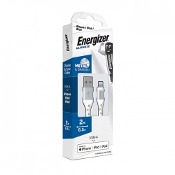 ENERGIZER C520LKWH Καλώδιο USB 2.0 A αρσ. σε Apple Lightning, 2m,για iPhone,iPad,iPod